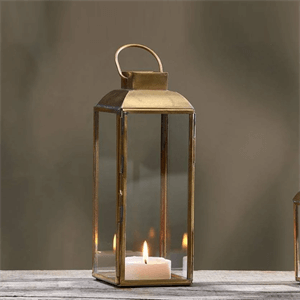 Nkuku Maro Tall Brass Lantern